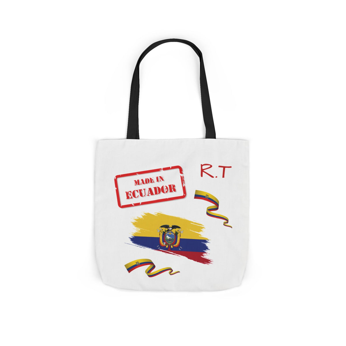 Ecuador Canvas Tote — "Te Amo" Heart Flag Design Personalized initial and D.O.B
