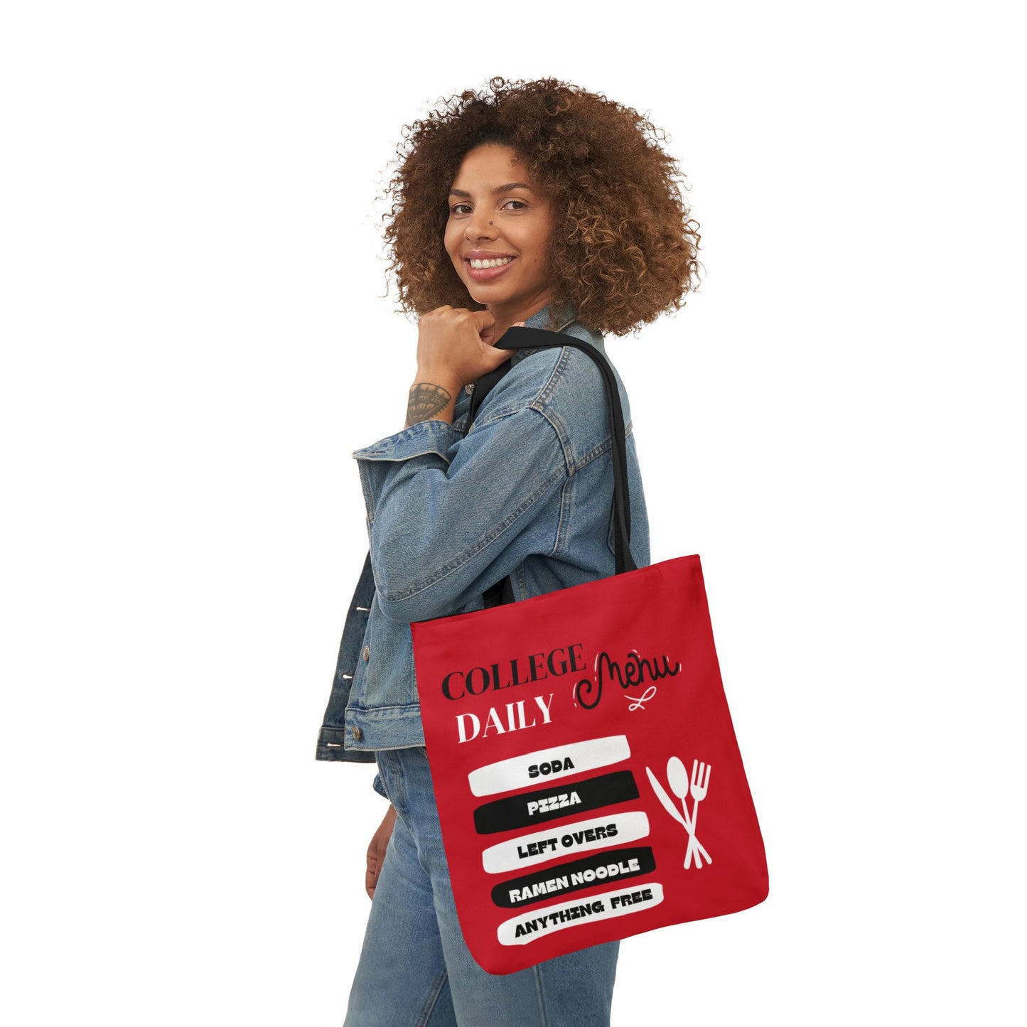 Funny Student Red Canvas Tote Bag