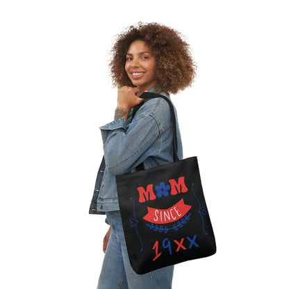 Mom Black Canvas Tote Bag