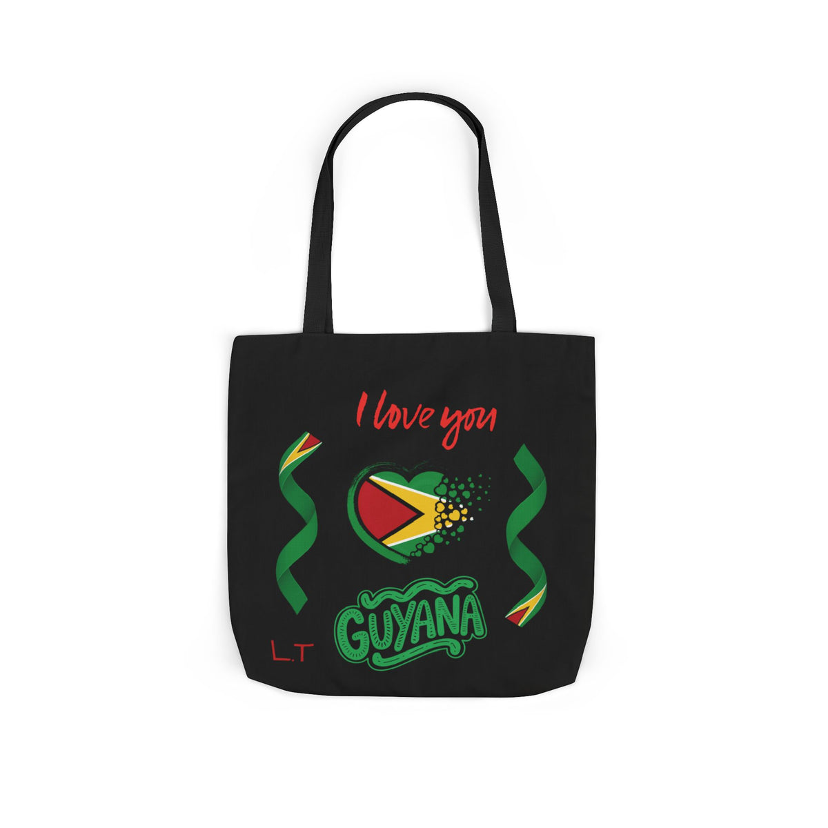 Personalized D.O.B and initial Love You Guyana Canvas Tote Bag