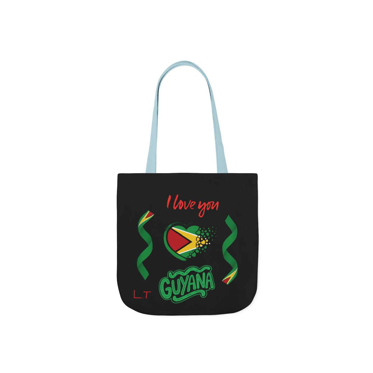 Personalized D.O.B and initial Love You Guyana Canvas Tote Bag