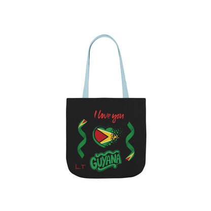 Personalized D.O.B and initial Love You Guyana Canvas Tote Bag