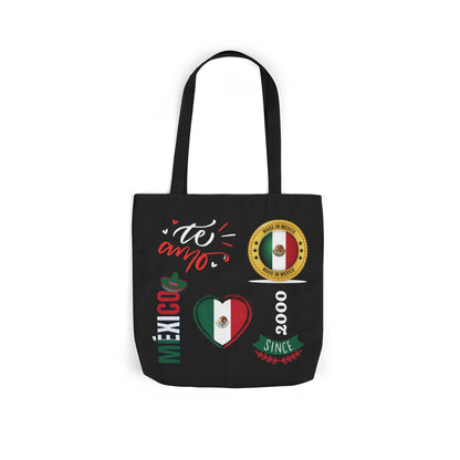 Personalized D.O.B and initial Viva México Flag Canvas Tote  Reusable Bag
