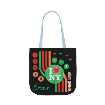 Personalized initial NY Retro Subway Canvas Tote — Colorful Graphic Market Bag