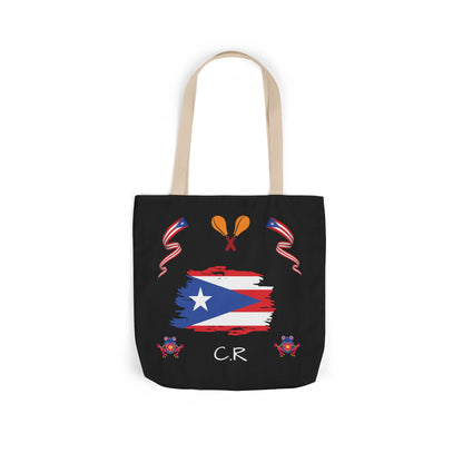 Puerto Rico Pride Canvas Tote Bag — Personalized with initial and D.O.D