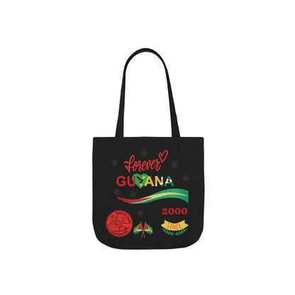 Personalized D.O.B and initial Love You Guyana Canvas Tote Bag