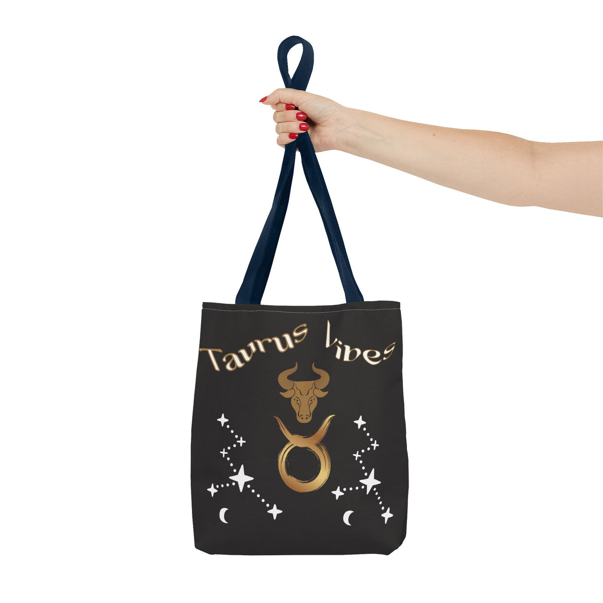 Personalized Taurus Vibes' Zodiac Canvas Tote Bag with Birth Year & Initials