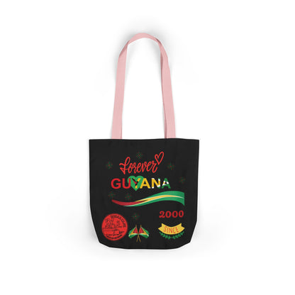 Personalized D.O.B and initial Love You Guyana Canvas Tote Bag