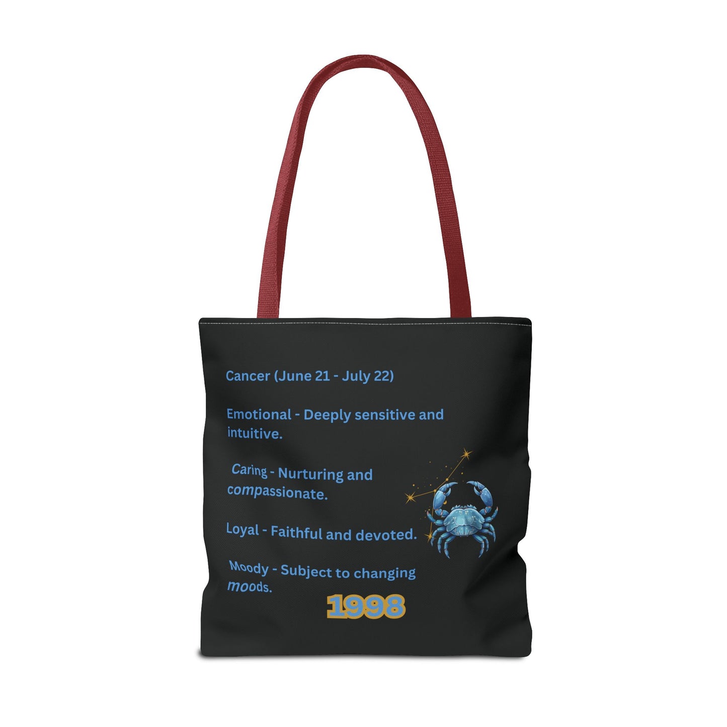 Black Zodiac Cancer Tote Bag