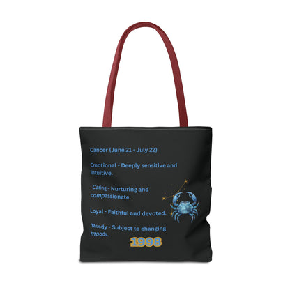 Black Zodiac Cancer Tote Bag