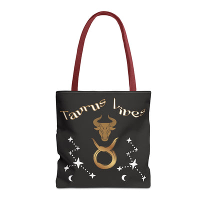 Personalized Taurus Vibes' Zodiac Canvas Tote Bag with Birth Year & Initials
