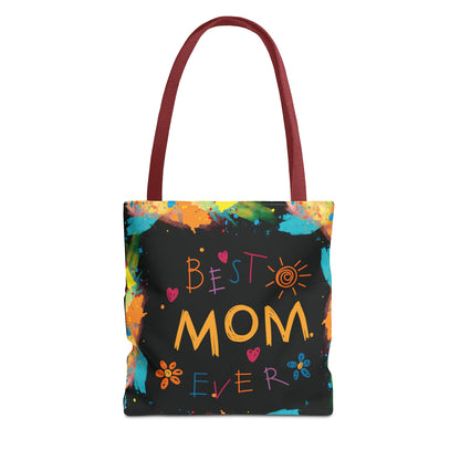 Mom Black Graphic Canvas Tote Bag