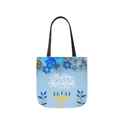 Blue and White Hanukkah Canvas Tote Bag