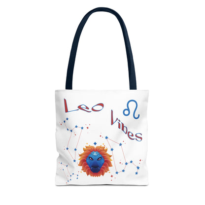 Personalized Year & Initial, Leo Vibes Zodiac White Tote Bag