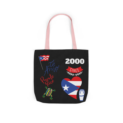 Puerto Rico Pride Canvas Tote Bag — Personalized with initial and D.O.D