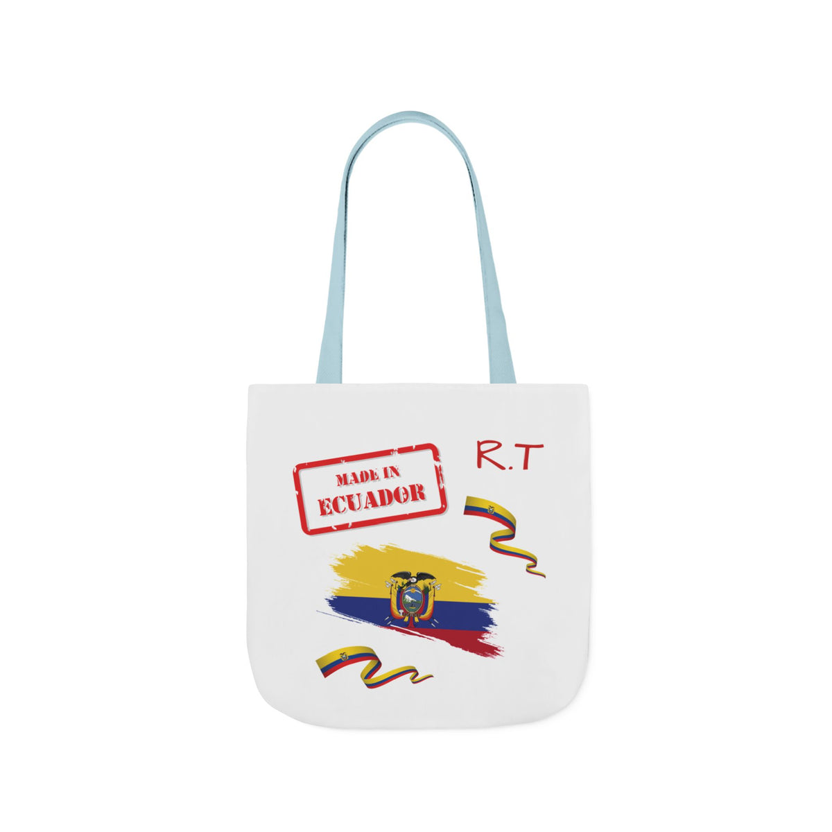 Ecuador Canvas Tote — "Te Amo" Heart Flag Design Personalized initial and D.O.B