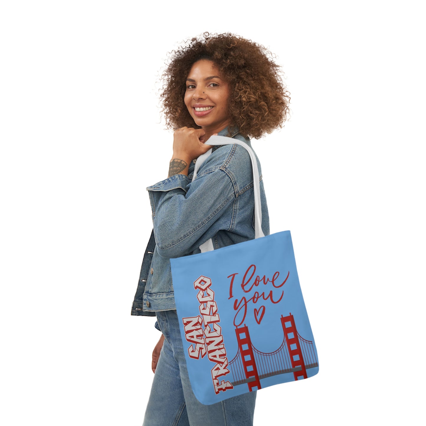 Canvas Tote Bag, San Francisco Light Blue