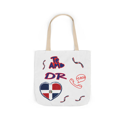 Personalized D.O.B & intinial,Dominican Republic Heart Canvas Tote —