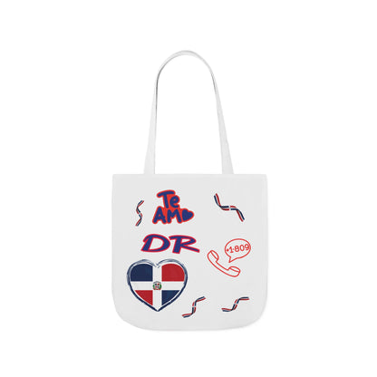 Personalized D.O.B & intinial,Dominican Republic Heart Canvas Tote —