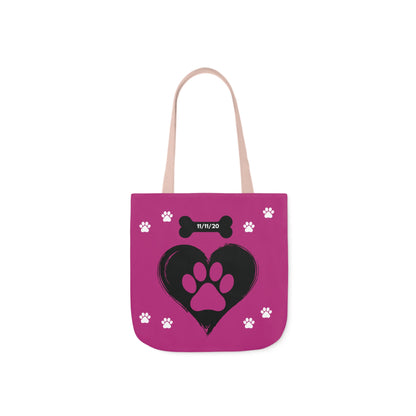 Pink Personalized Dog Canvas Tote Bag