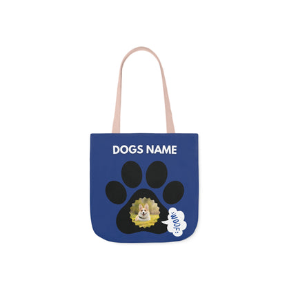 Blue Personalized Dog Canvas Tote Bag