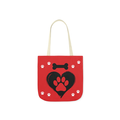 Red and Black Personalized Dog Canvas Tote Bag