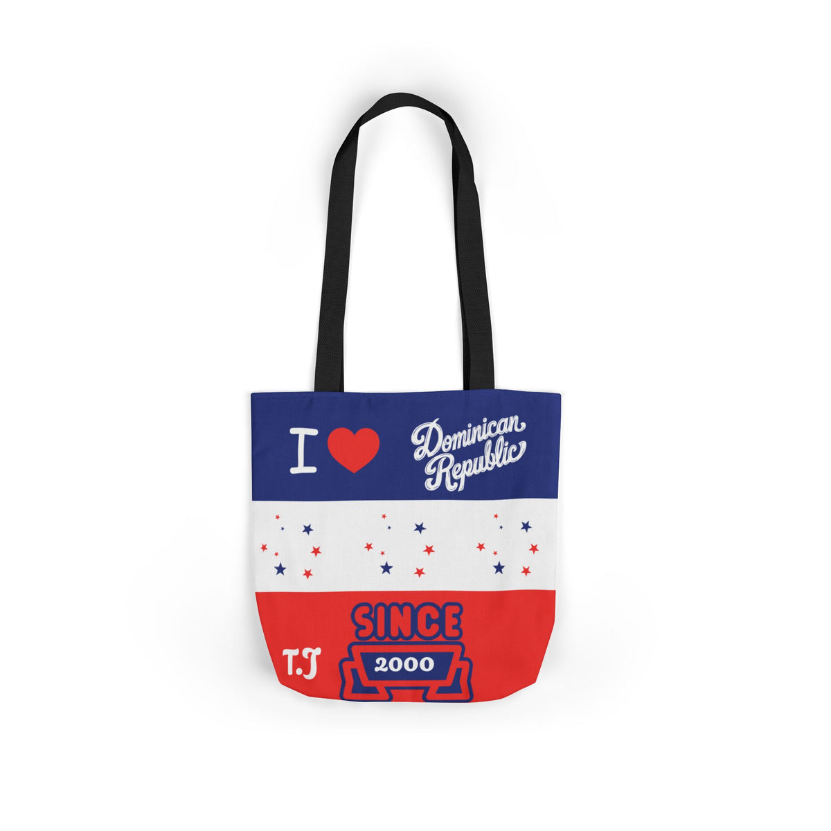 Personalized D.O.B & intinial,Dominican Republic Heart Canvas Tote —