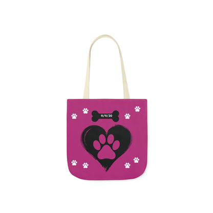 Pink Personalized Dog Canvas Tote Bag