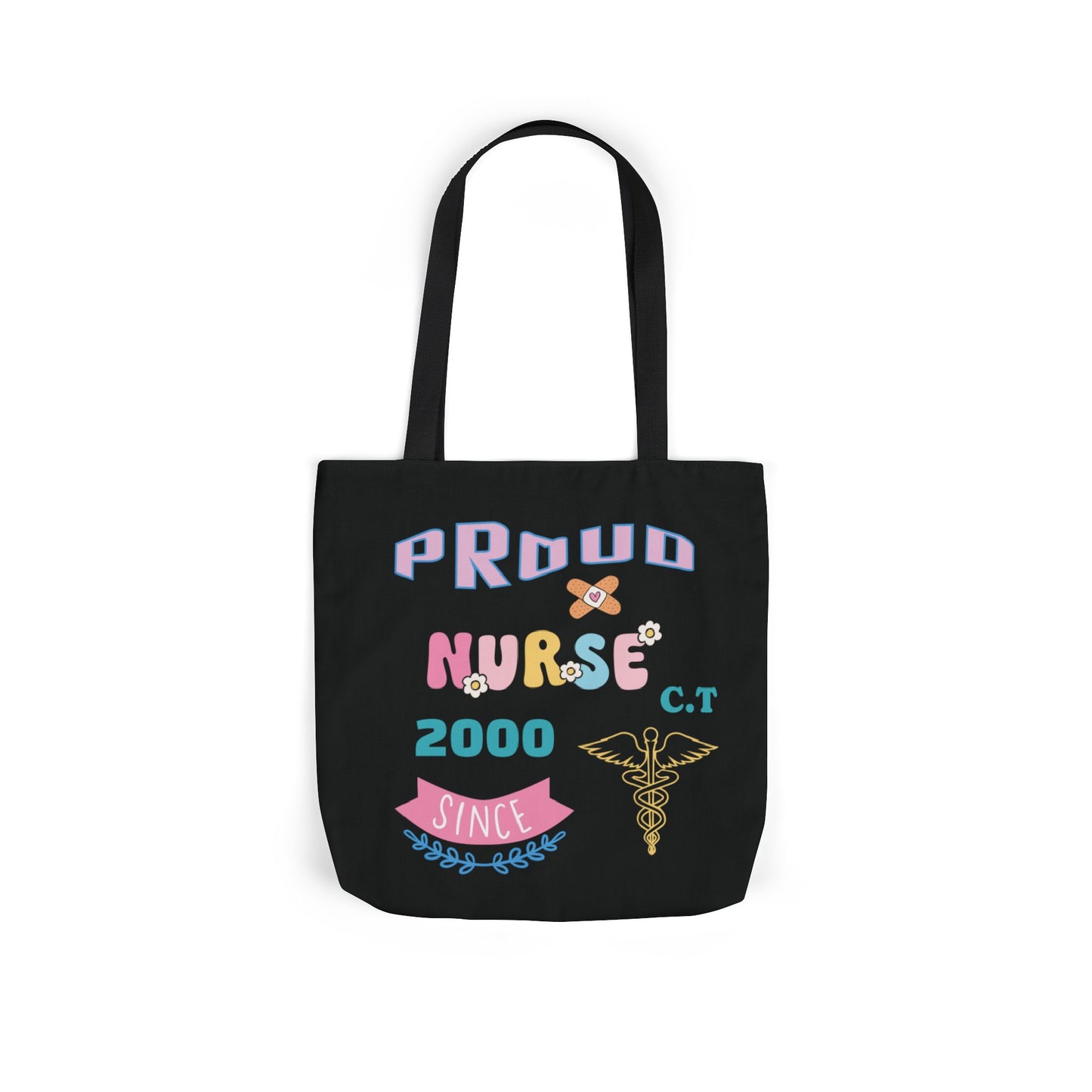 Personalized Nurse Initial Canvas Tote Bag — Custom Initial & Year Started as Nurse