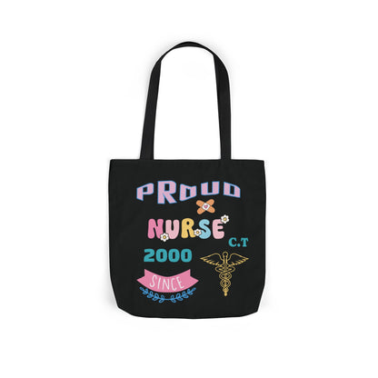 Personalized Nurse Initial Canvas Tote Bag — Custom Initial & Year Started as Nurse