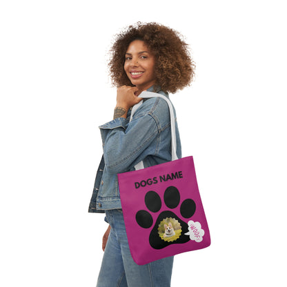 Pink Personalized Dog Canvas Tote Bag