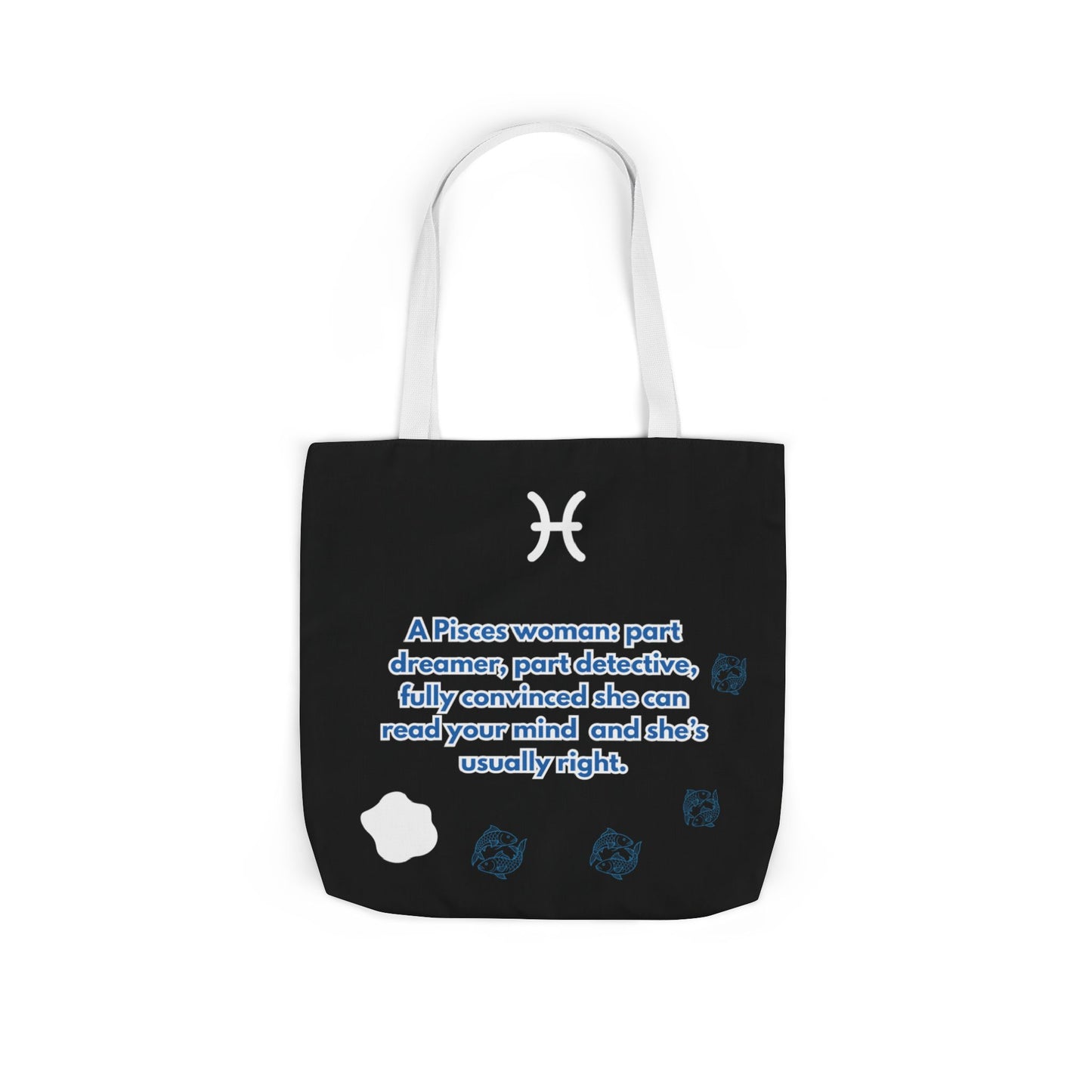 Personalized Zodiac D.O.B. Black Canvas Tote Bag