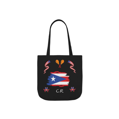 Puerto Rico Pride Canvas Tote Bag — Personalized with initial and D.O.D