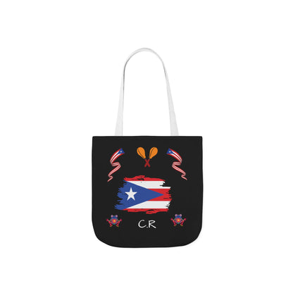 Puerto Rico Pride Canvas Tote Bag — Personalized with initial and D.O.D