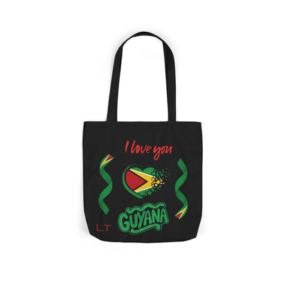 Personalized D.O.B and initial Love You Guyana Canvas Tote Bag