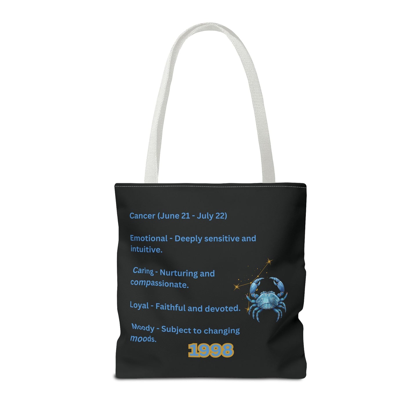 Black Zodiac Cancer Tote Bag