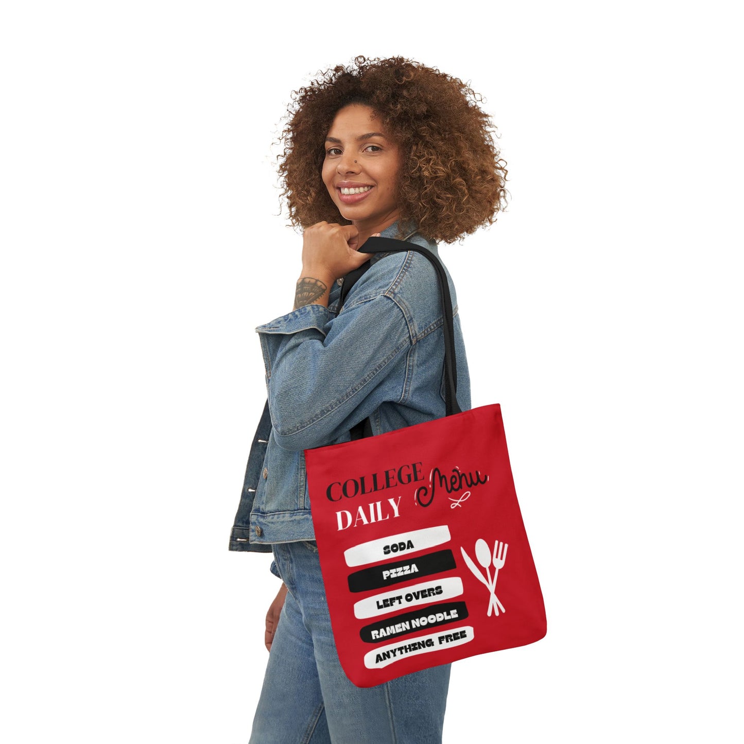 Funny Student Red Canvas Tote Bag