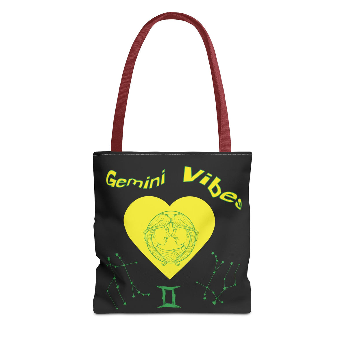 Personalized Initial & D.O.B Gemini Vibes black Zodiac Tote Bag