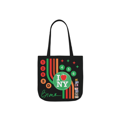 Personalized initial NY Retro Subway Canvas Tote — Colorful Graphic Market Bag
