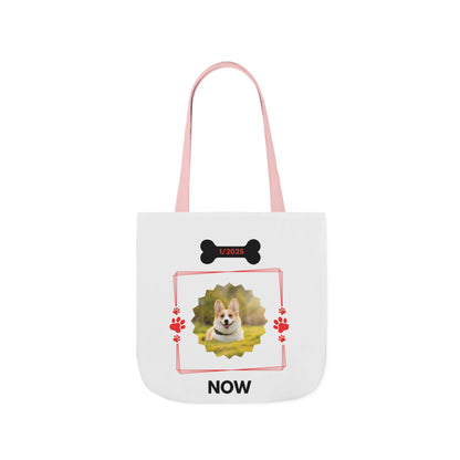 Personalized Dog Before and Now Photos White Canvas Tote Bag