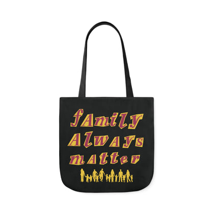 Canvas Tote Bag, Black Family Tic Tac Toe Design