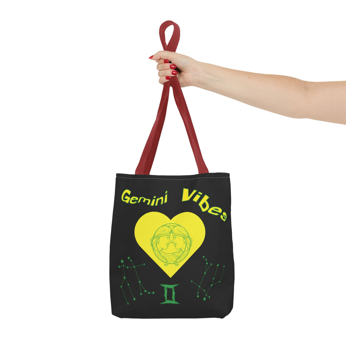Personalized Initial & D.O.B Gemini Vibes black Zodiac Tote Bag
