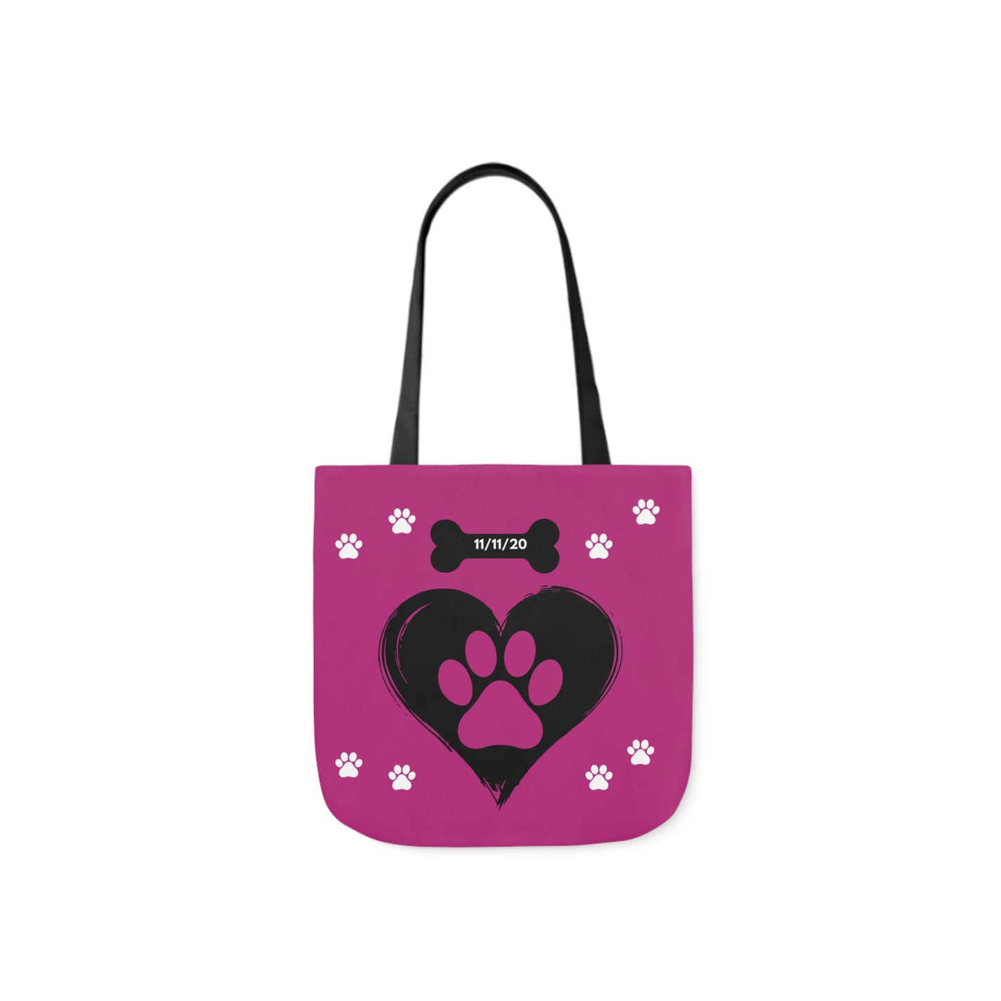 Pink Personalized Dog Canvas Tote Bag