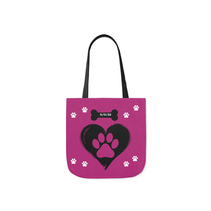 Pink Personalized Dog Canvas Tote Bag