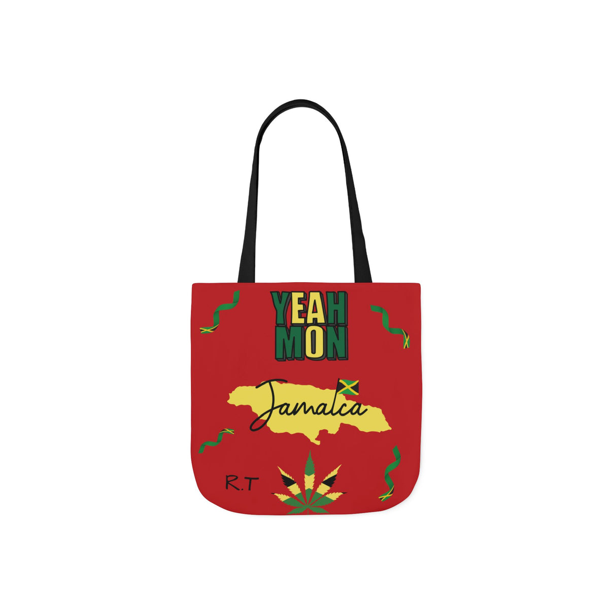 Personalized D.O.B & Initial Jamaica Theme Canvas Tote Bag