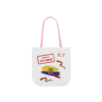 Ecuador Canvas Tote — "Te Amo" Heart Flag Design Personalized initial and D.O.B