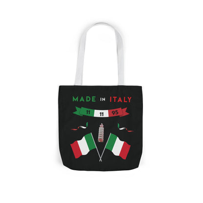 Black Canvas Tote Bag - Italy Theme