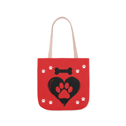 Red and Black Personalized Dog Canvas Tote Bag