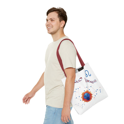 Personalized Year & Initial, Leo Vibes Zodiac White Tote Bag