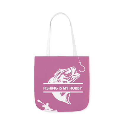 Fishing Canvas Pink Tote Bag